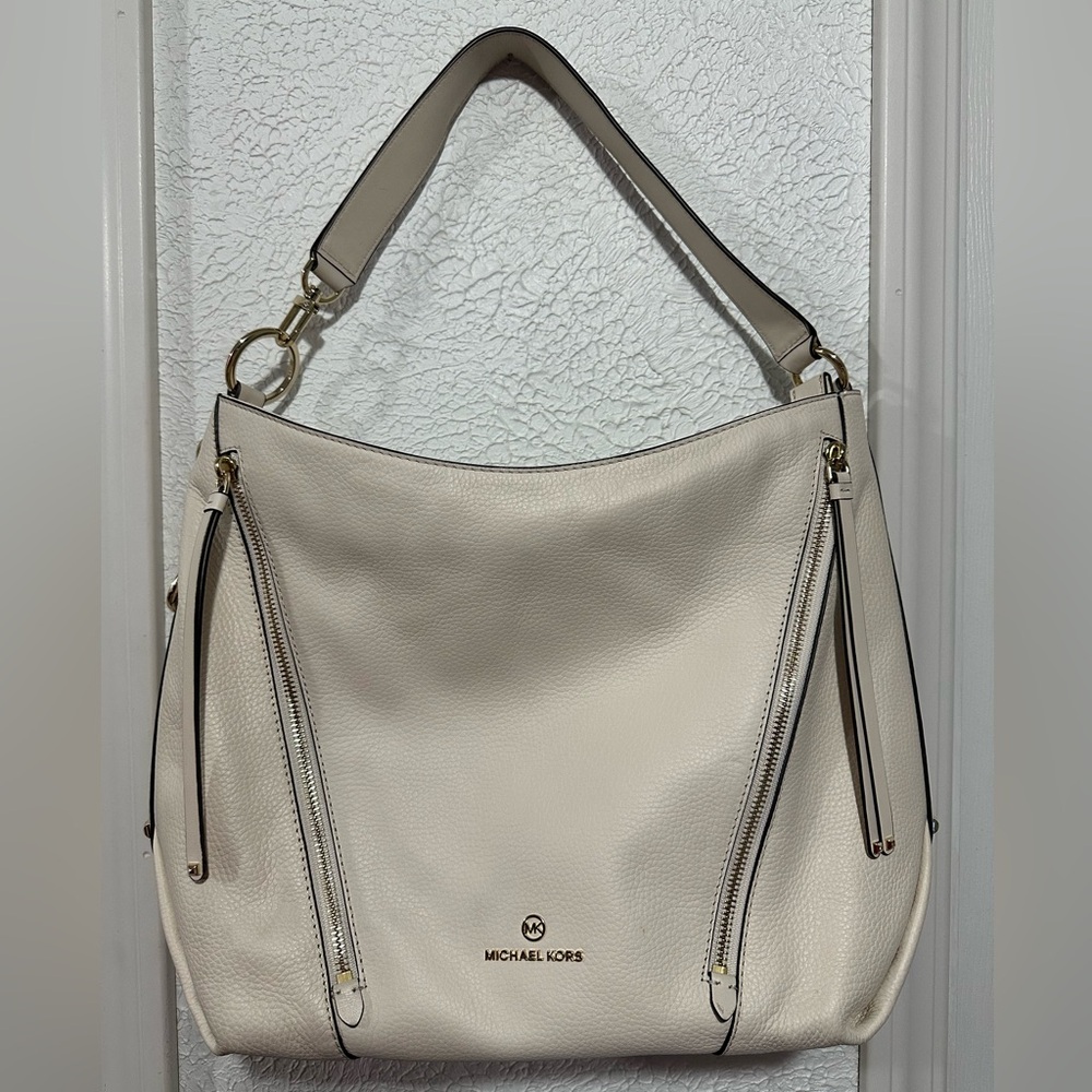 Michael Kors “Brooklyn”  Large Hobo Shoulder Bag in LT Cream
